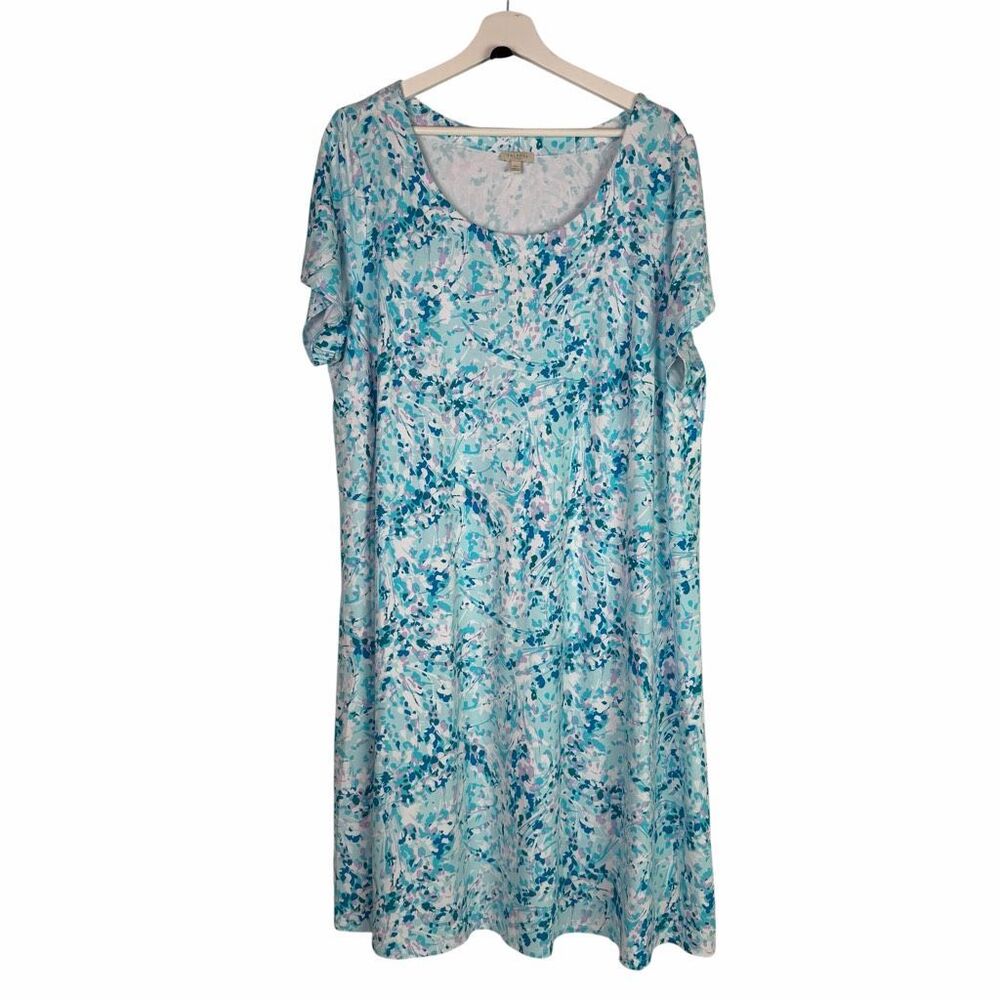 Talbots 2X Short Sleeve Floral Dress